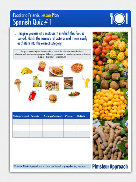 Foods and Friends Quiz Organizer