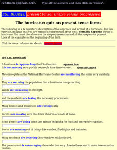 Present Tense: Simple Versus Progressive Interactive