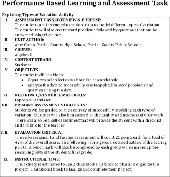 Exploring Types of Variation Activity Performance