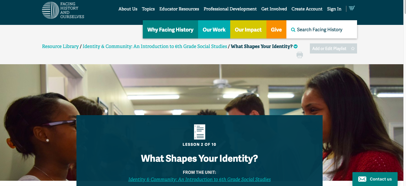 What Shapes Your Identity? Lesson Plan