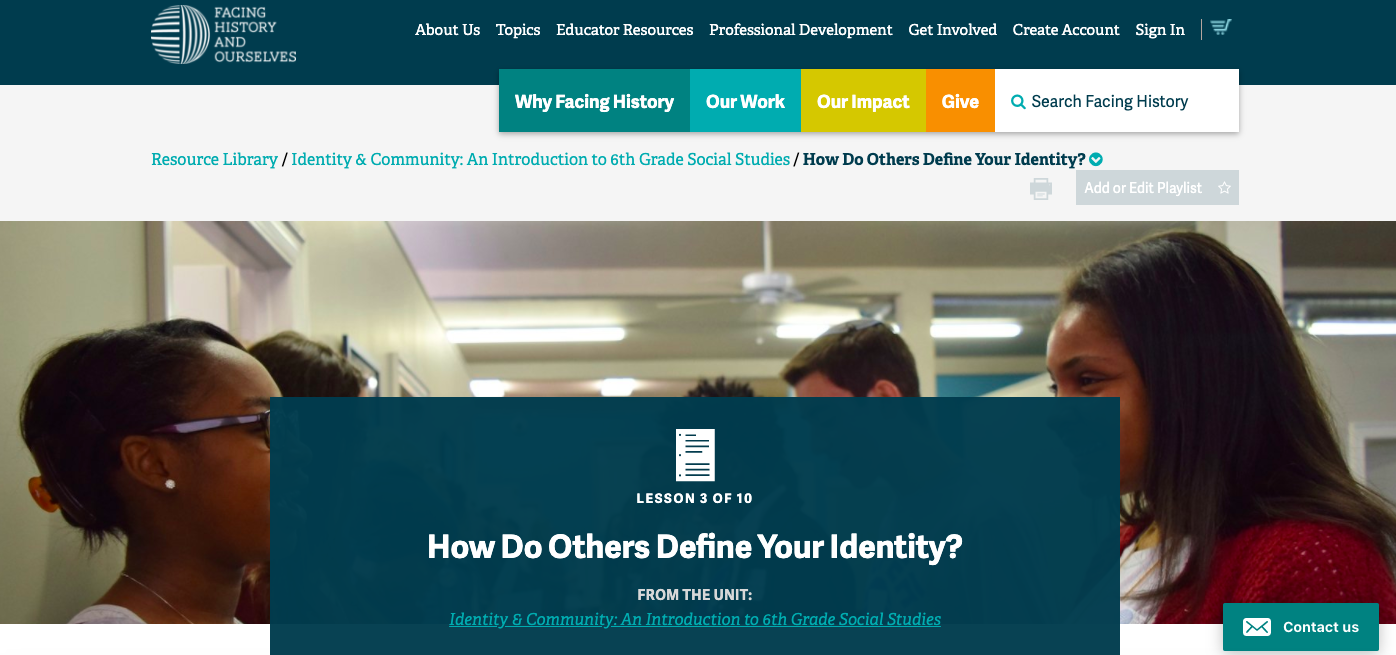 How Do Others Define Your Identity? Lesson Plan