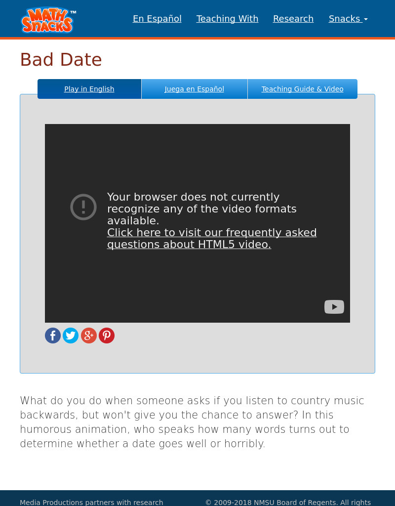 Bad Date Instructional Video