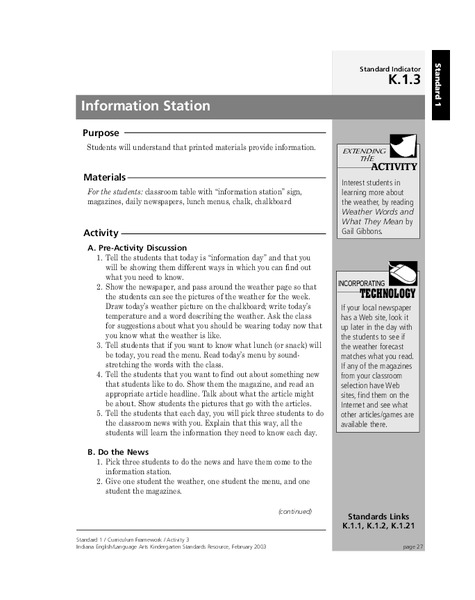 Information Station Lesson Plan