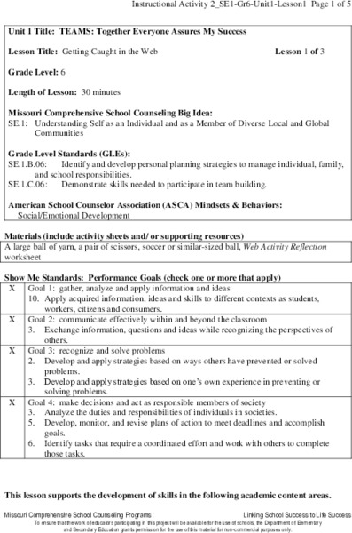 Getting Caught in the Web Lesson Plan