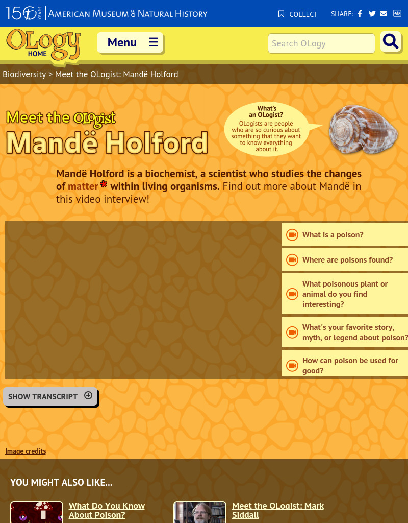 Meet the Ologist: Mande Holford Instructional Video