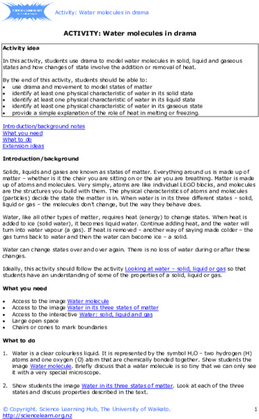 Water Molecules in Drama Activity