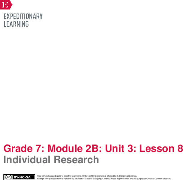 Individual Research Lesson Plan