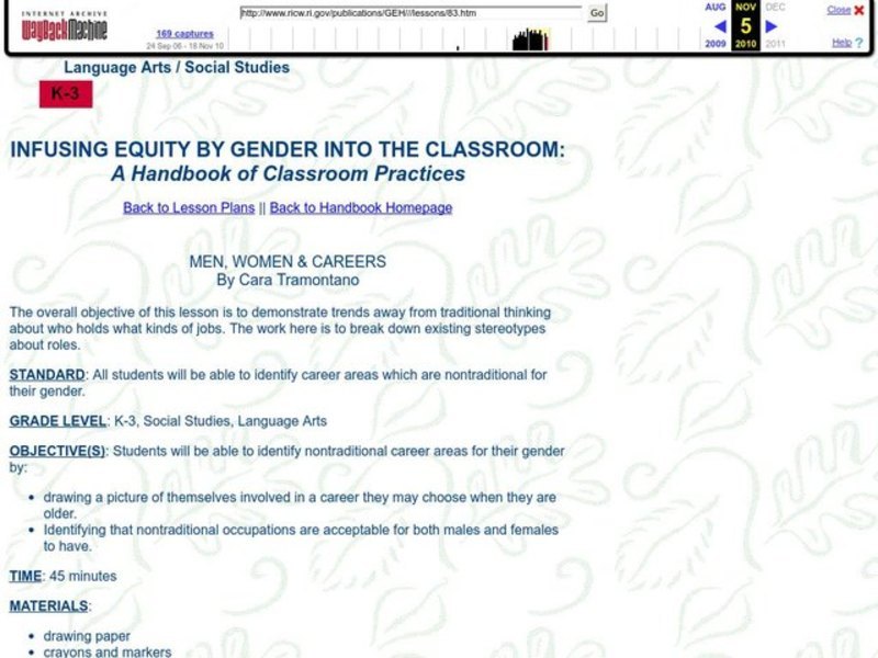 Men, Women, and Careers Lesson Plan