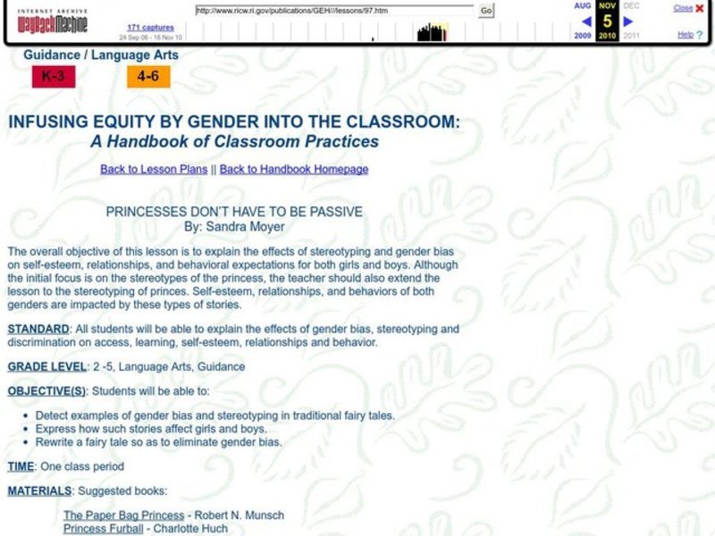 Princesses Don't Have to be Passive Lesson Plan