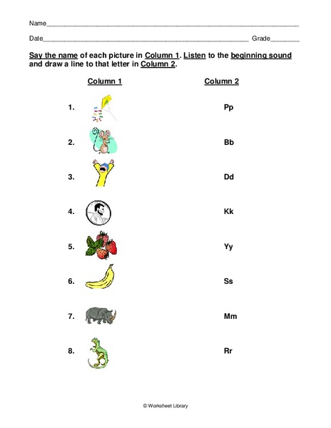 Initial Sounds Worksheet