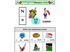 Initial Consonant "n" Worksheet