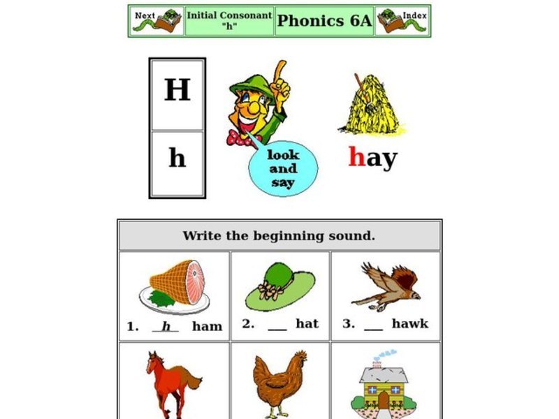 Initial Consonant H Worksheet