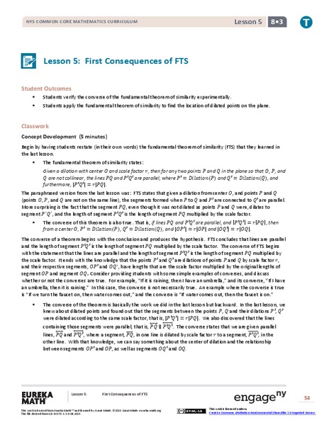 First Consequences of FTS Lesson Plan