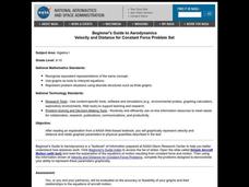 Velocity and Distance for Constant Force Problem Set Lesson Plan