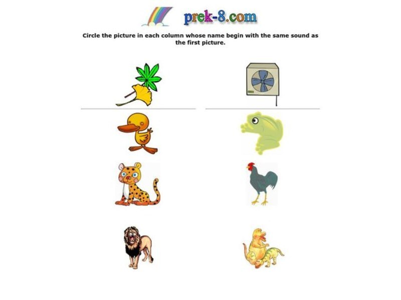 Initial Sounds Worksheet