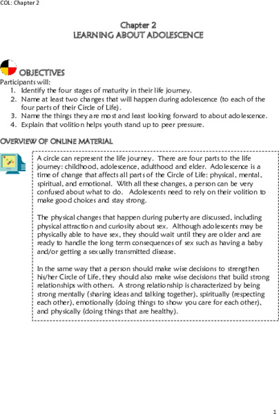 Chapter 2: Learning About Adolescence Lesson Plan