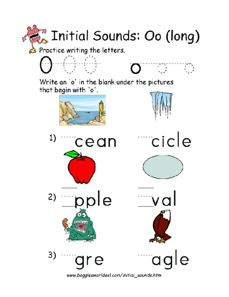 Initial Sounds: O Worksheet