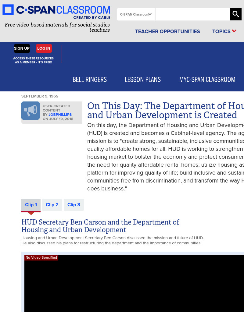 On This Day: The Department of Housing and Urban Development is Created Instructional Video