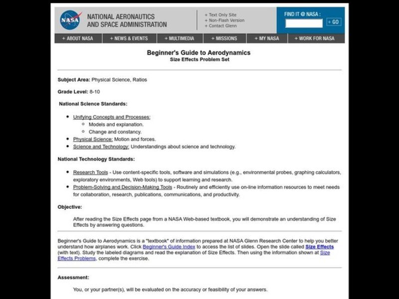Size Effects Problem Set Lesson Plan