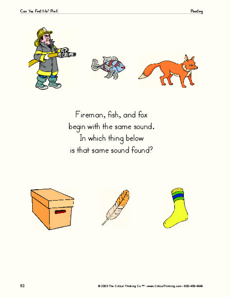 Initial Consonant F Worksheet