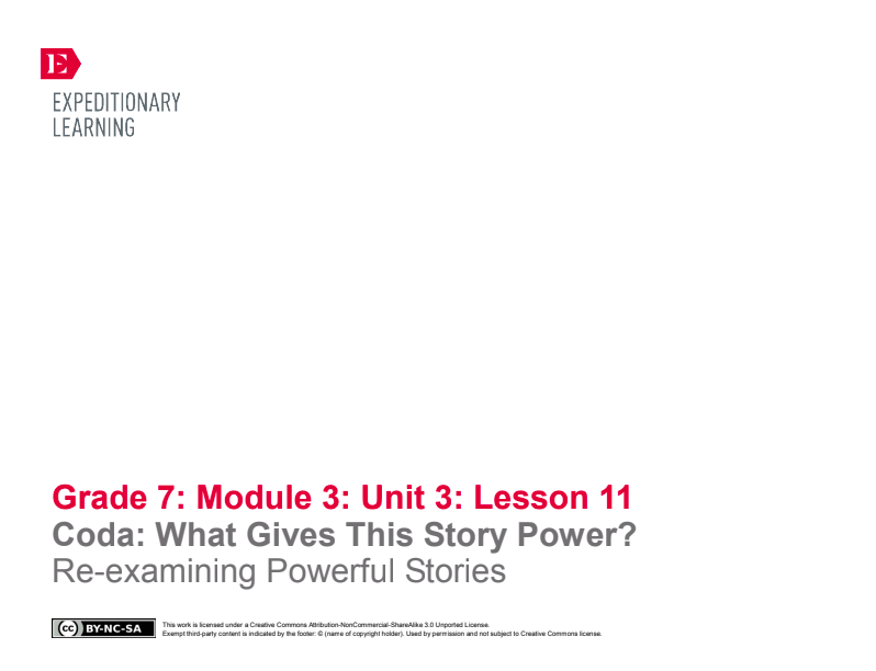Coda: What Gives This Story Power? Re-Examining Powerful Stories Lesson Plan