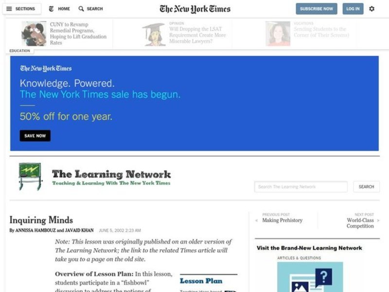 Inquiring Minds Lesson Plan