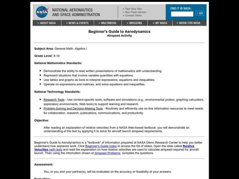 Airspeed Problem Set Lesson Plan