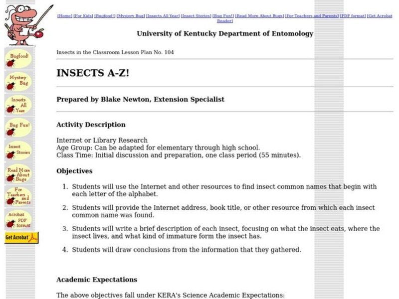 Insects A-Z! Lesson Plan