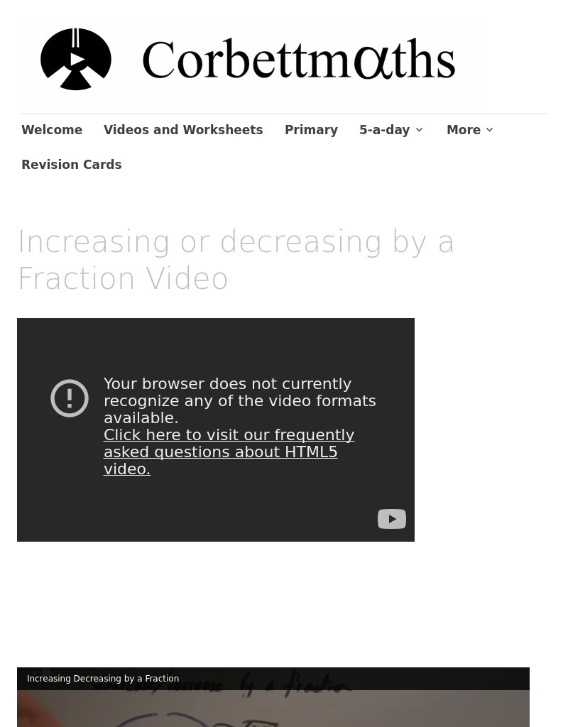 Increasing or Decreasing by a Fraction of a Quantity Instructional Video