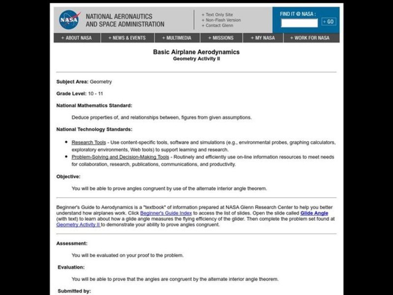 Basic Airplane Aerodynamics Lesson Plan