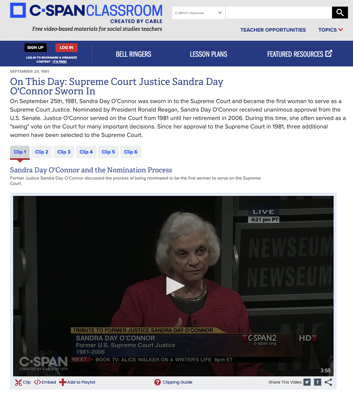 On This Day: Supreme Court Justice Sandra Day O'Connor Sworn In Instructional Video