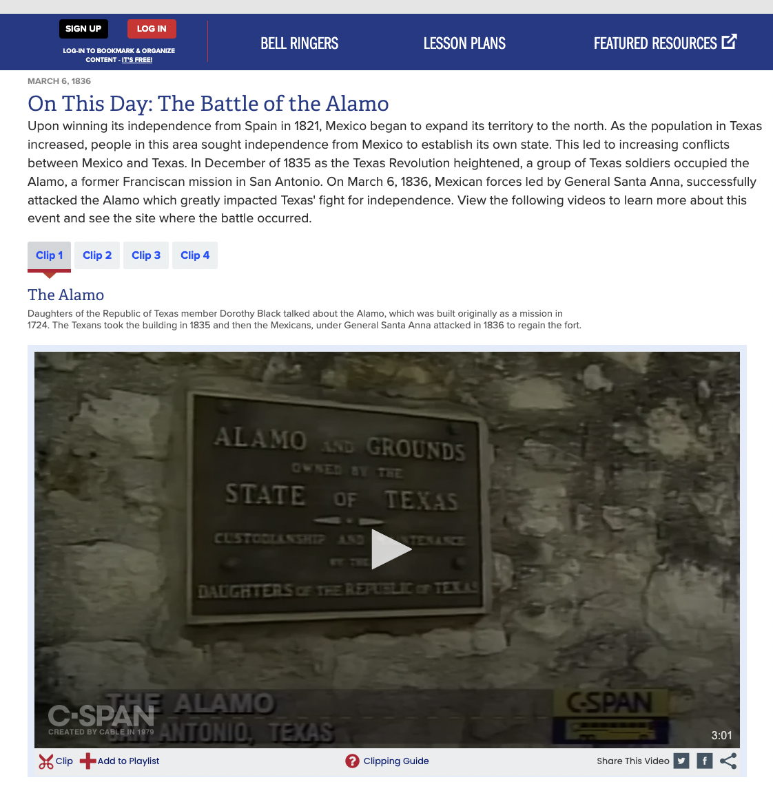 On This Day: The Battle of the Alamo Instructional Video