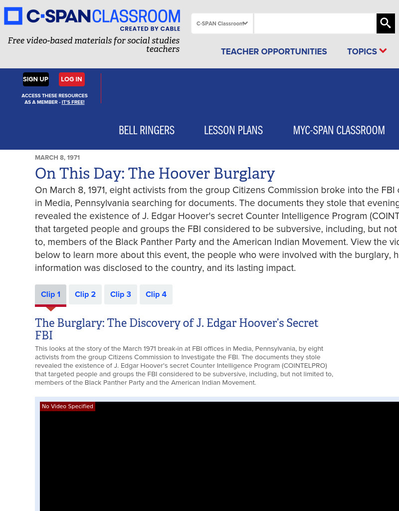 On This Day: The Hoover Burglary Instructional Video