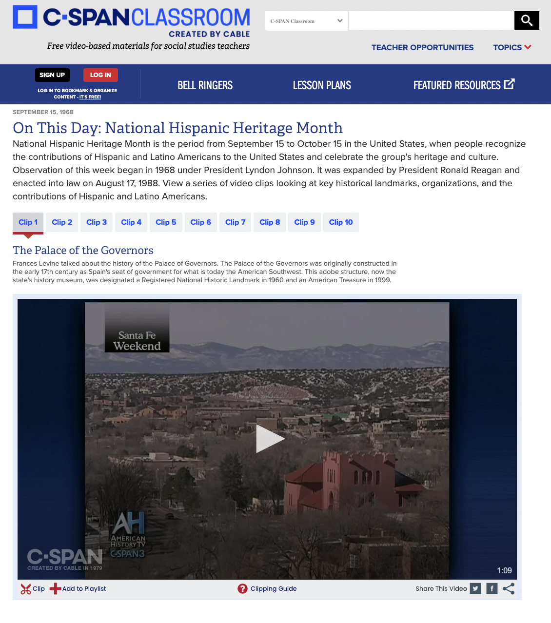 On This Day: National Hispanic Heritage Month Instructional Video