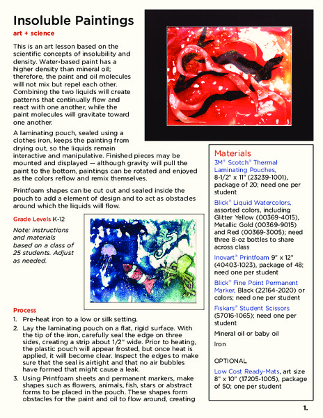 Insoluble Paintings Lesson Plan