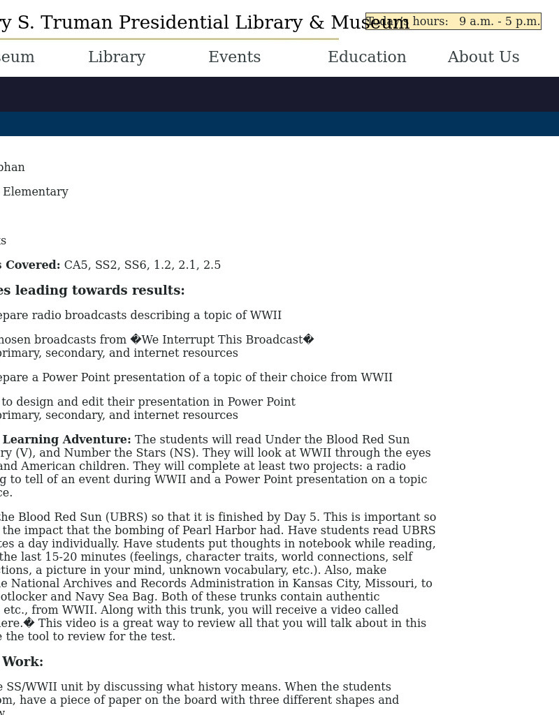 World War II Lesson Plan