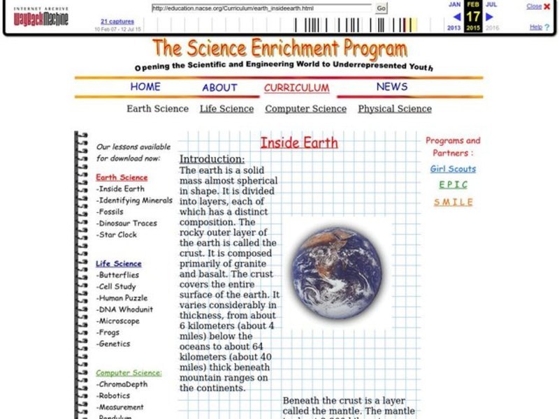 Inside Earth Lesson Plan