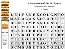 Instruments of the Orchestra Worksheet