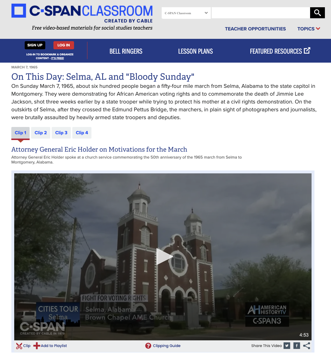 On This Day: Selma, AL and "Bloody Sunday" Instructional Video