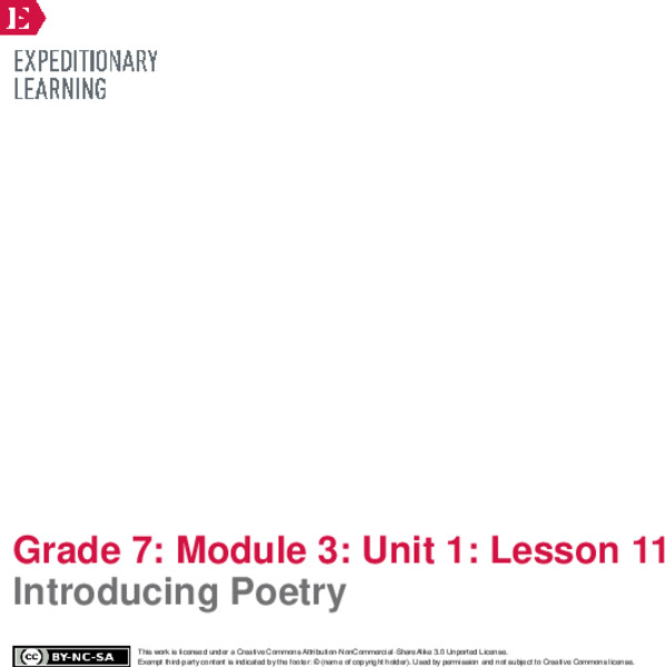 Introducing Poetry Lesson Plan