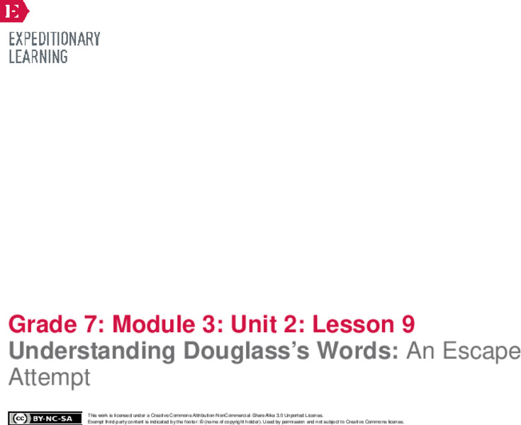 Understanding Douglass’s Words: An Escape Attempt Lesson Plan