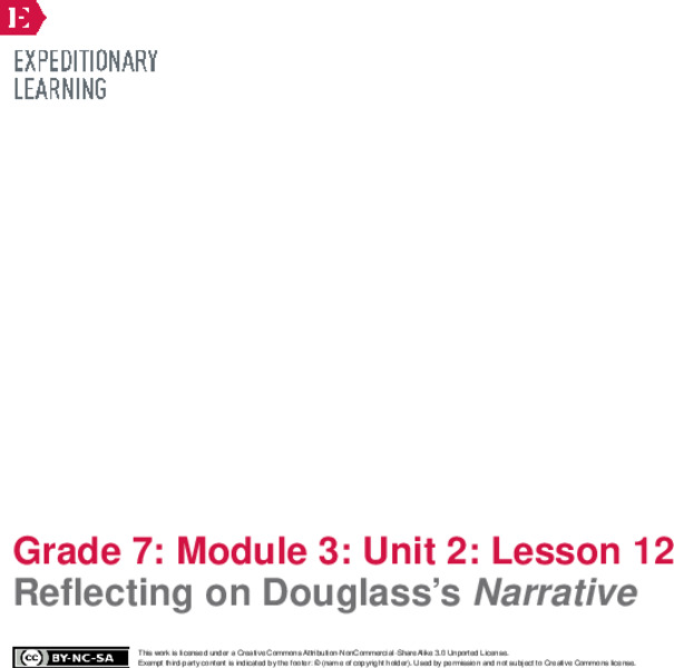 Reflecting on Douglass’s Narrative Lesson Plan
