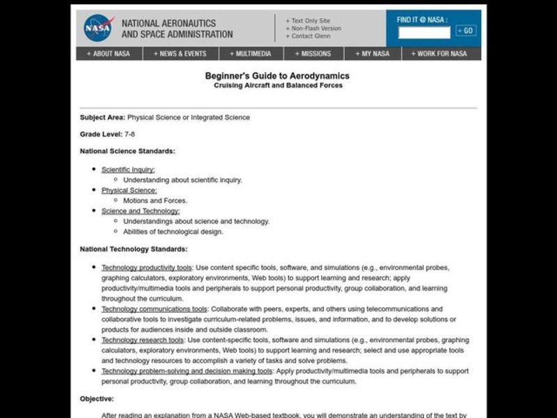 Cruising Aircraft and Balanced Forces Lesson Plan