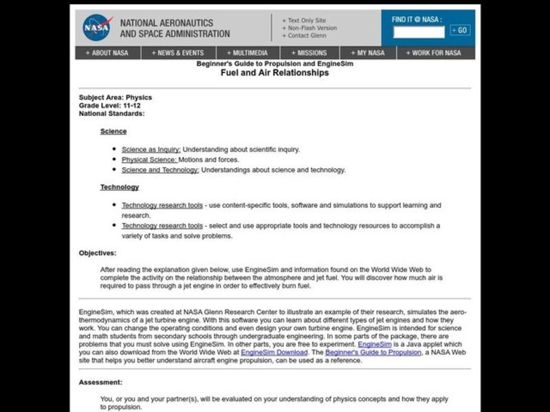 Fuel and Air Relationships Lesson Plan
