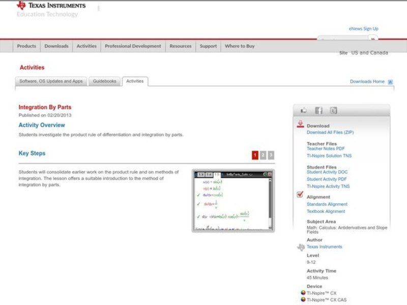 Integration By Parts Lesson Plan