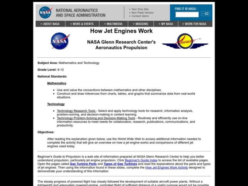 How Jet Engines Work Lesson Plan