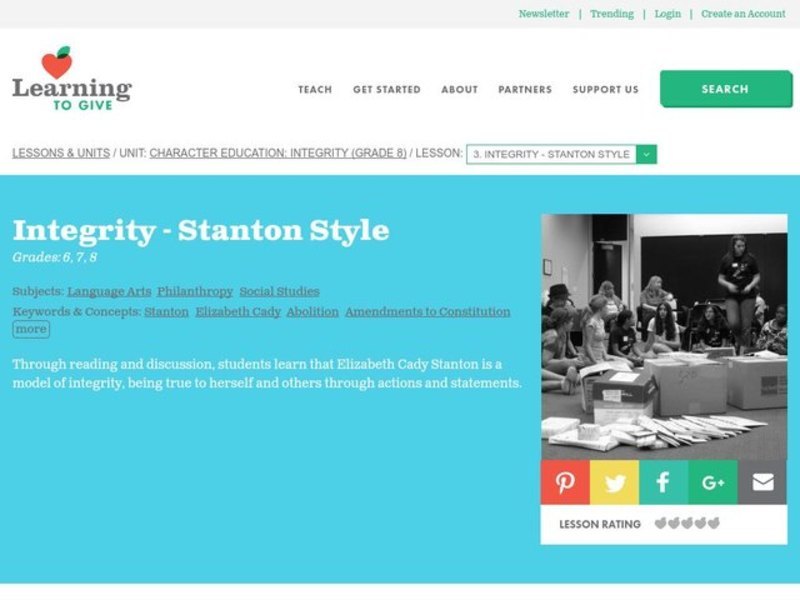 Integrity - Stanton Style Lesson Plan