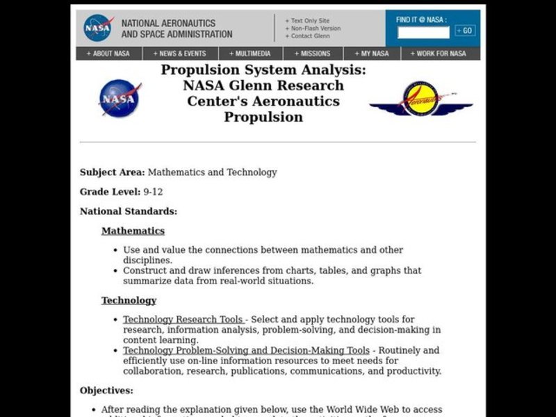Aeronautics Propulsion Lesson Plan