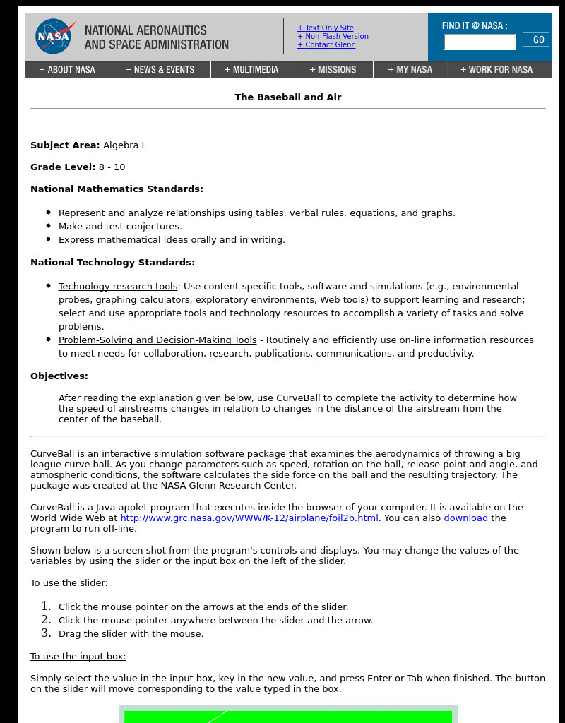 The Baseball and Air Lesson Plan