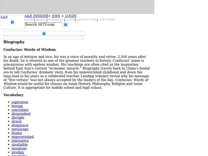 Confucius: Words of Wisdom Lesson Plan